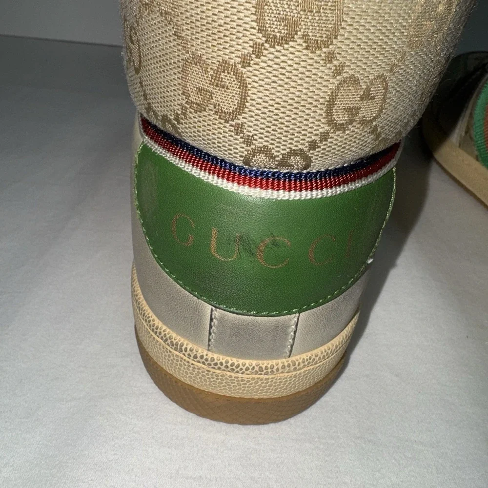 Gucci Screener High Top Sneakers GG Men's 7.5 (US 8.5) Original Box Monogram NWT